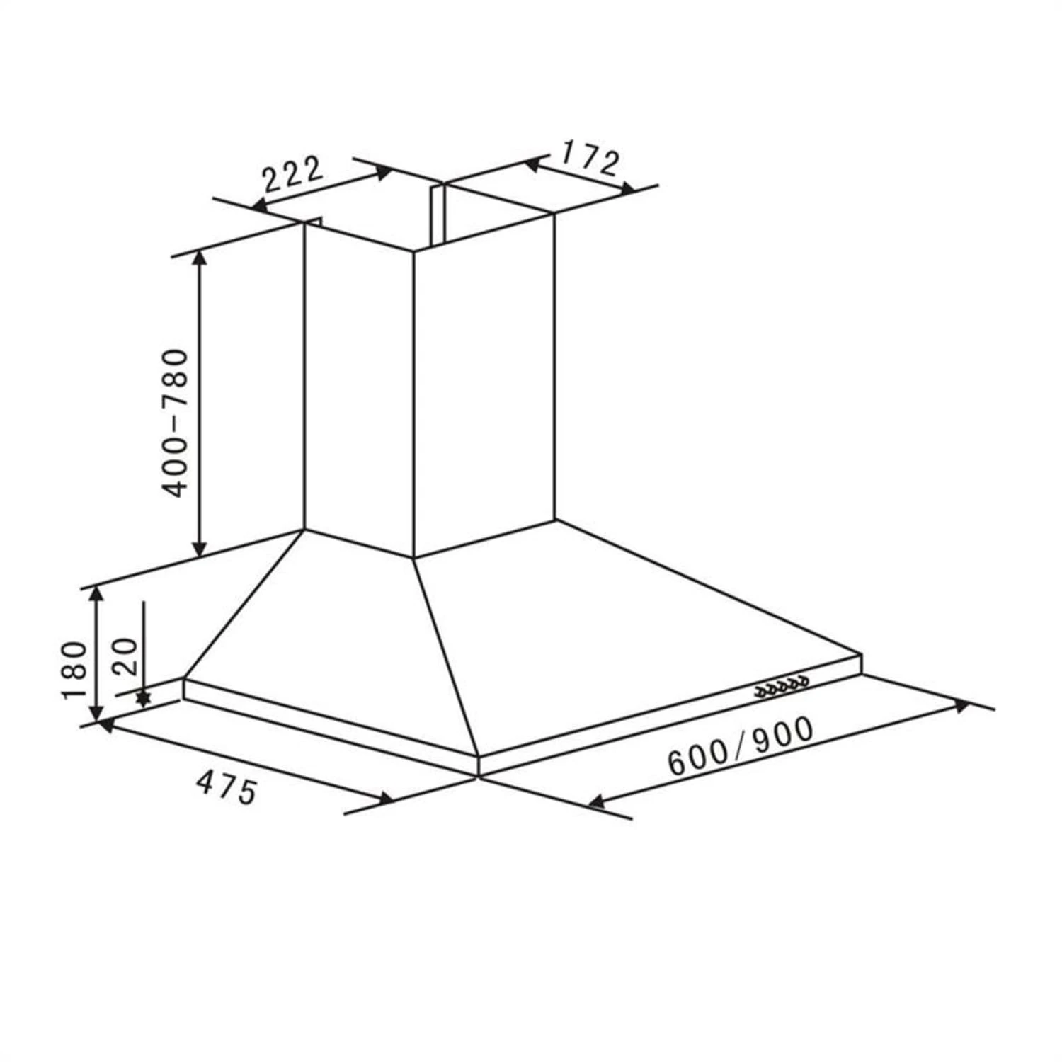 TR60WS Dunstabzugshaube 2x Fettfilter Edelstahl 60 Cm 340 M³/h – Bild 6