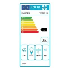 Lumio Primo Retro-Dunstabzugshaube 60cm 490 M³/h LED-Leuchten -Klarstein 10022115 energy label