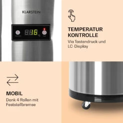 Mr. Barbot Bar-Kühlschrank 50 Liter 6-16 °C Bodenrollen Edelstahl 13 Mr. Barbot Bar-Kühlschrank 50 Liter 6-16 °C Bodenrollen Edelstahl -Klarstein 10026371 de 0004 logo