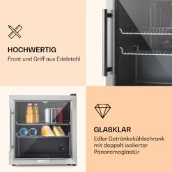 Beersafe L Kühlschrank 47 Liter 2 Böden Panoramaglastür Edelstahl 10 Beersafe L Kühlschrank 47 Liter 2 Böden Panoramaglastür Edelstahl -Klarstein 10027671 de 0002 logo