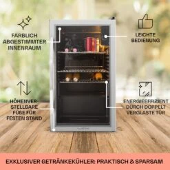 Beersafe XXL Kühlschrank 80 Liter 3 Böden Panoramaglastür Edelstahl 13 Beersafe XXL Kühlschrank 80 Liter 3 Böden Panoramaglastür Edelstahl -Klarstein 10027673 DE 0005 usp