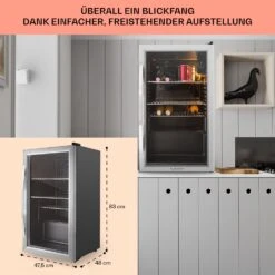 Beersafe XXL Kühlschrank 80 Liter 3 Böden Panoramaglastür Edelstahl 14 Beersafe XXL Kühlschrank 80 Liter 3 Böden Panoramaglastür Edelstahl -Klarstein 10027673 DE 0006 usp