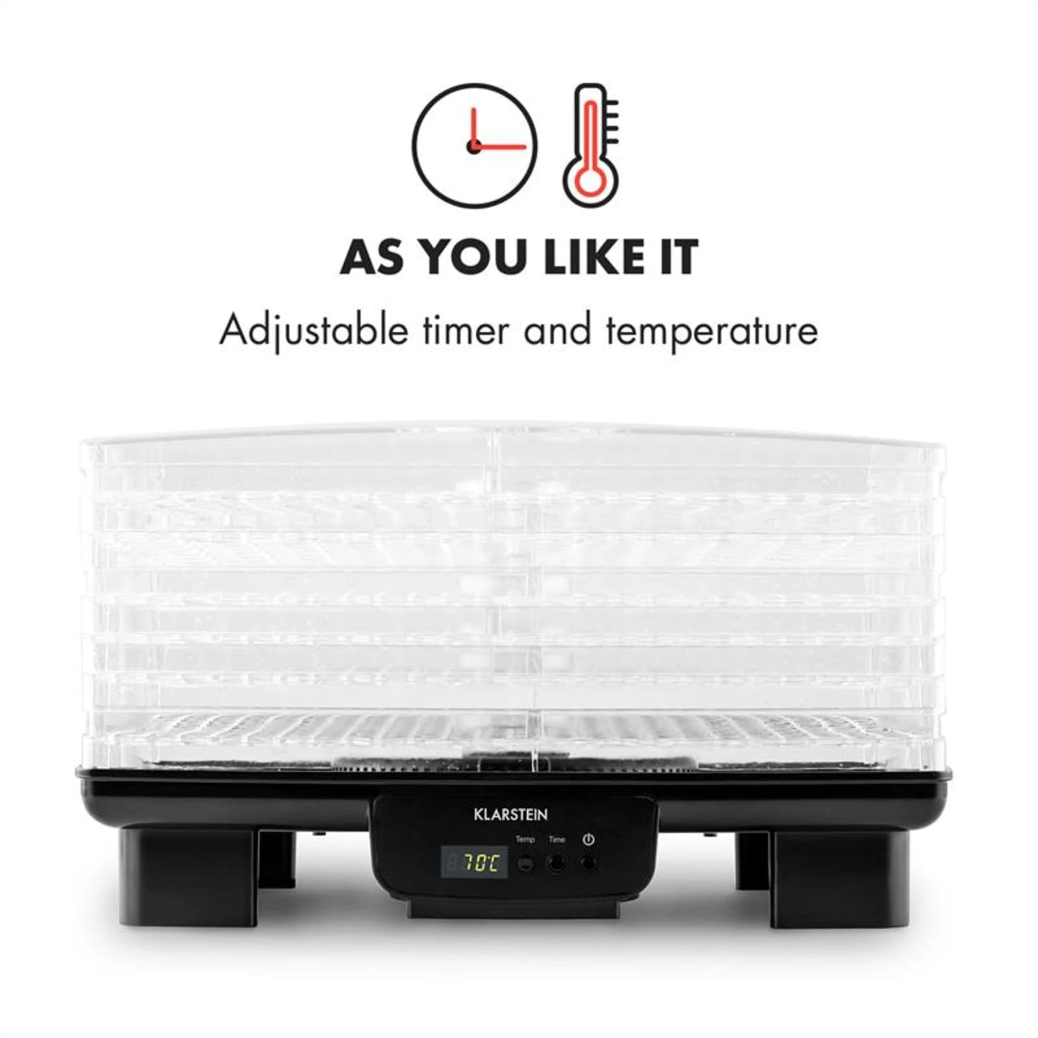 Bananarama Dörrautomat Schwarz 550W Trockner Dehydrator 6 Etagen 7 Bananarama Dörrautomat Schwarz 550W Trockner Dehydrator 6 Etagen – Bild 5