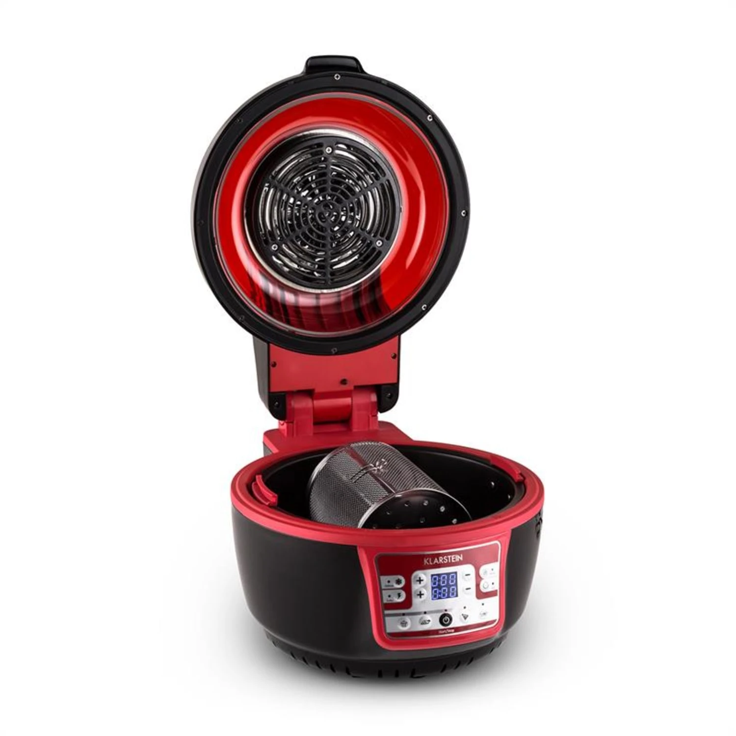 VitAir Turbo Heißluftfritteuse Rot-schwarz 1400W Grillen Backen 9l 4 VitAir Turbo Heißluftfritteuse Rot-schwarz 1400W Grillen Backen 9l – Bild 2