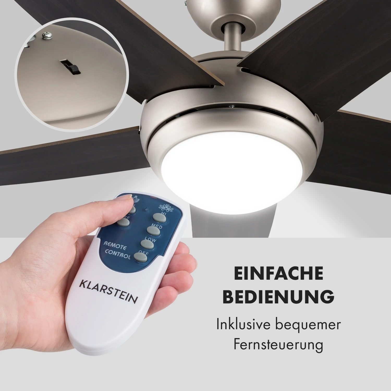 Bolero 2-in-1-Deckenventilator Leuchte 55W 10212 M³/h Fernbedienung 5 Bolero 2-in-1-Deckenventilator Leuchte 55W 10212 M³/h Fernbedienung – Bild 3