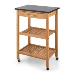 Tennessee Servierwagen Küchenwagen 4 Etagen Holz Granit Mobil -Klarstein 10028590 uk 0005 titel