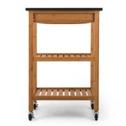 Tennessee Servierwagen Küchenwagen 4 Etagen Holz Granit Mobil -Klarstein 10028590 yy 0007 titel back 07 Klarstein Tennessee Kuechenwagen Trolley 3 Etagen
