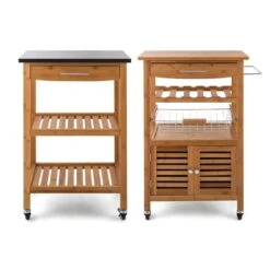 Tennessee Servierwagen Küchenwagen 4 Etagen Holz Granit Mobil -Klarstein 10028590 yy 0010 titel serie Klarstein Tennessee Kuechenwagen Trolley 3 Etagen