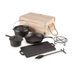 Klarstein 30 Hotrod Masterplan Dutch Oven Set 7-teilig BBQ Topfset Gusseisen