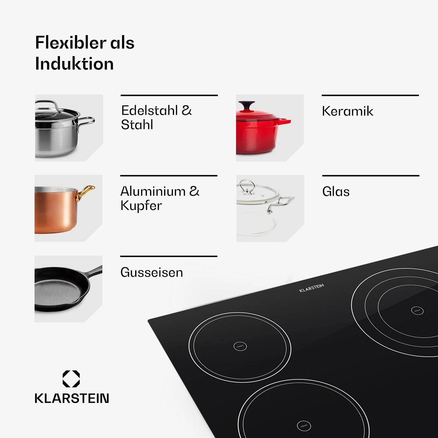 Virtuosa Keramikkochfeld Einbauherd 6500W 59x52cm 4 Zonen Glaskeramik 9 Virtuosa Keramikkochfeld Einbauherd 6500W 59x52cm 4 Zonen Glaskeramik – Bild 7