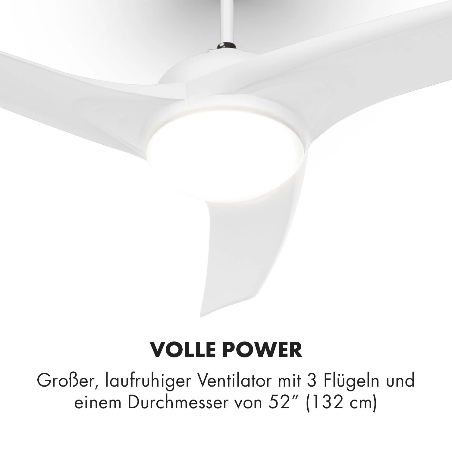 Figo 2-in-1-Deckenventilator Lampe Ø132cm 10.039m³/h Fernbedienung 4 Figo 2-in-1-Deckenventilator Lampe Ø132cm 10.039m³/h Fernbedienung – Bild 3