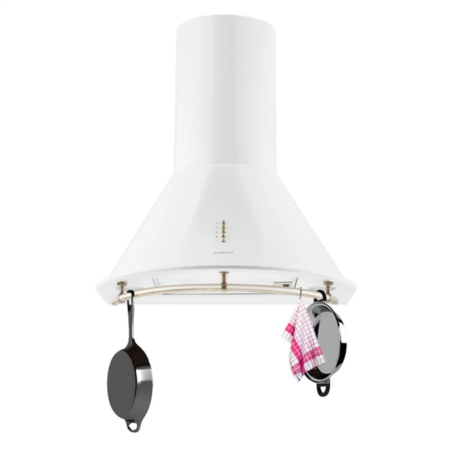 Lumio Neo Retro-Dunstabzugshaube 60cm 610m³/h A Edelstahl Weiß – Bild 2