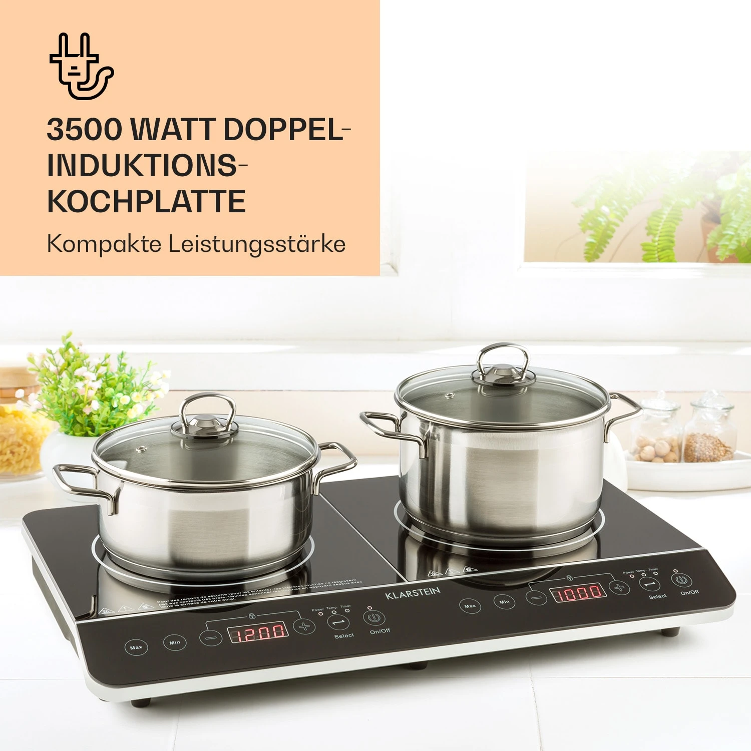 VariCook Slim Doppel-Induktionskochplatte 3500 W Timer 240° C Touch 5 VariCook Slim Doppel-Induktionskochplatte 3500 W Timer 240° C Touch – Bild 3