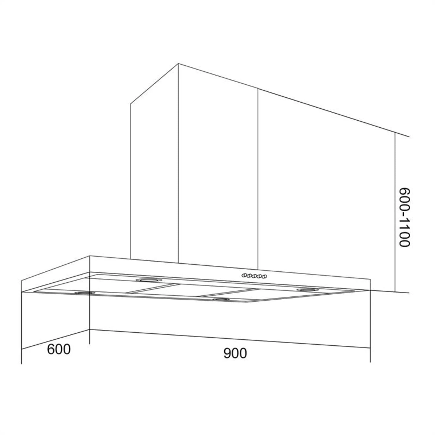 Bonita Dunstabzugshaube 90cm 500 M³/h Inselhaube Design Edelstahl 10 Bonita Dunstabzugshaube 90cm 500 M³/h Inselhaube Design Edelstahl – Bild 8