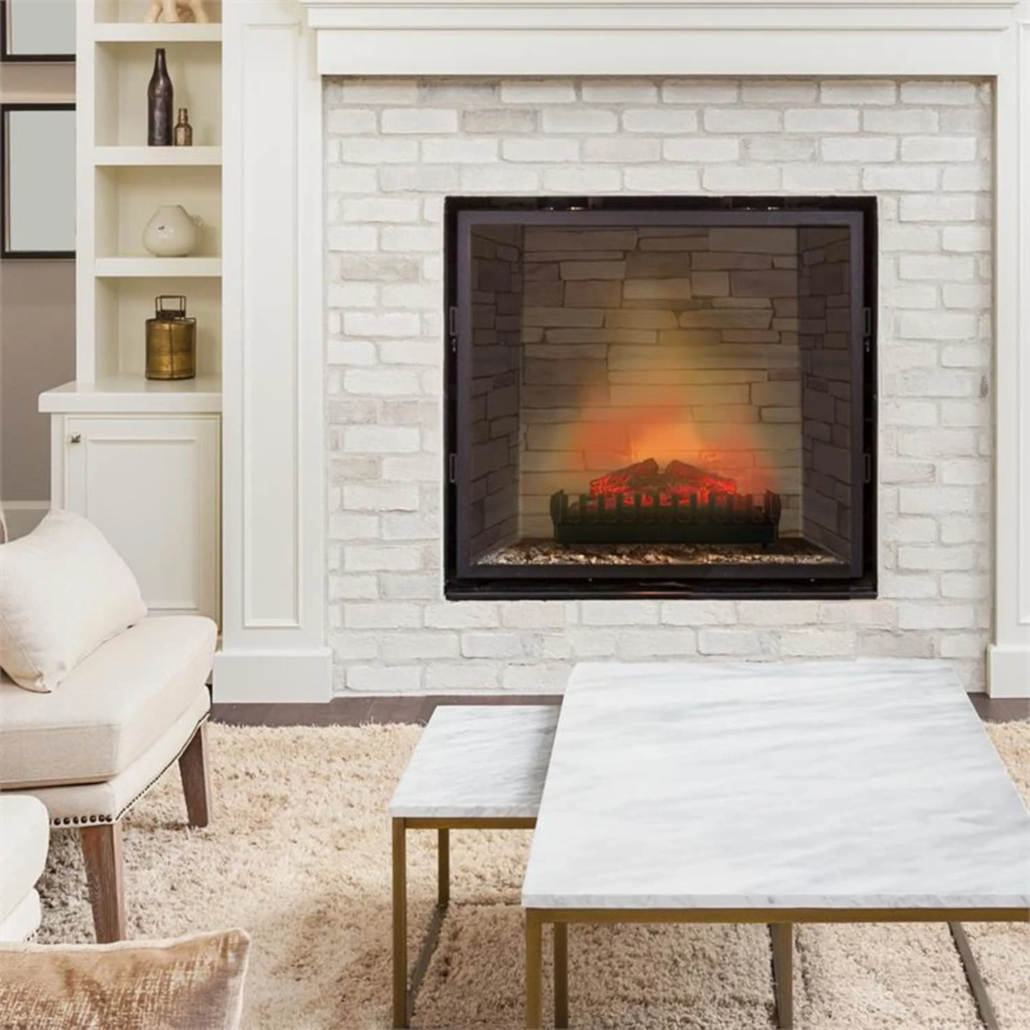 Kamini Elektrischer Kamin Kamineinsatz 45W G9 Schwarz 4 Kamini Elektrischer Kamin Kamineinsatz 45W G9 Schwarz – Bild 2