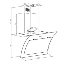 Sabia Dunstabzugshaube Sicherheitsglas Kopffrei 60cm Wandanbau Schwarz -Klarstein 10031680 yy 0007 logo Klarstein Sabia Dunstabzugshaube schwarz