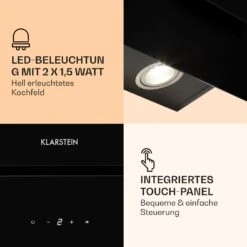 Aurica 60 Dunstabzugshaube 60cm 600 M³/h LED Touch Glas 13 Aurica 60 Dunstabzugshaube 60cm 600 M³/h LED Touch Glas -Klarstein 10031904 de 0005 logo