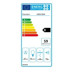 Aurica 60 Dunstabzugshaube 60cm 600 M³/h LED Touch Glas 15 Aurica 60 Dunstabzugshaube 60cm 600 M³/h LED Touch Glas -Klarstein 10031904 energy label