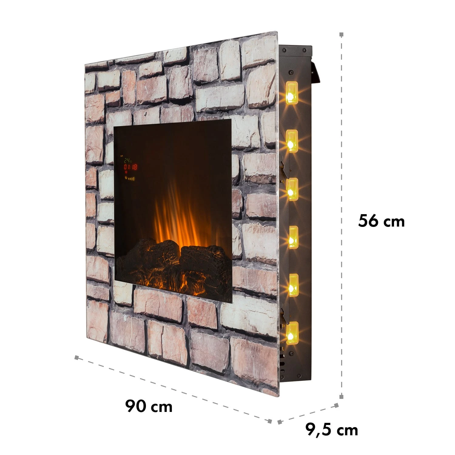 Colmar Elektrischer Kamin Glas 2000W 7 LED-Farben Fernbedienung 11 Colmar Elektrischer Kamin Glas 2000W 7 LED-Farben Fernbedienung – Bild 9