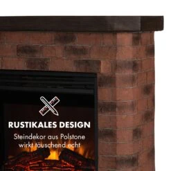 Villach Elektrischer Kamin 1800W Steindekor Polystone Fernbedienung -Klarstein 10032595 de 0006 logo