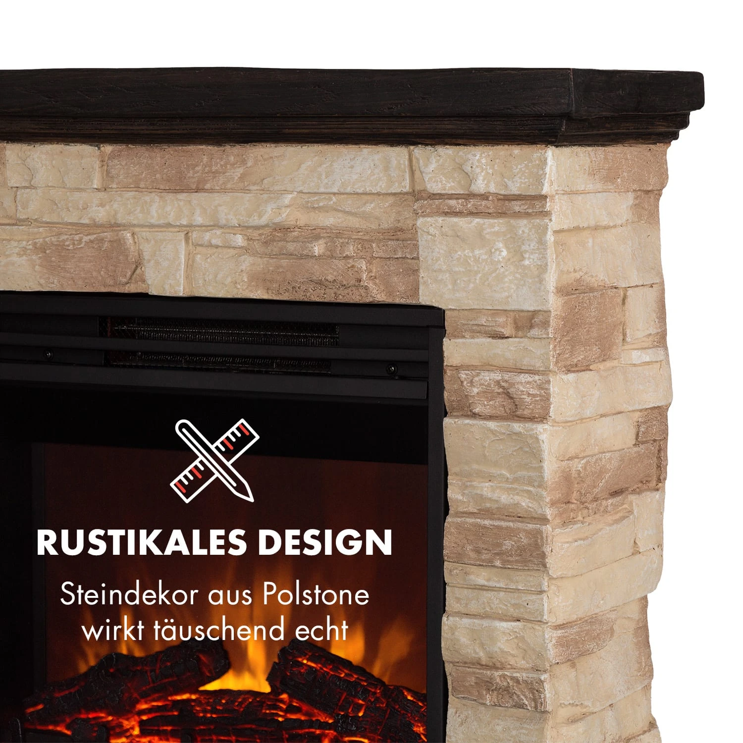 Kaprun Elektrischer Kamin 1800W Steindekor Polystone Fernbedienung 8 Kaprun Elektrischer Kamin 1800W Steindekor Polystone Fernbedienung – Bild 6