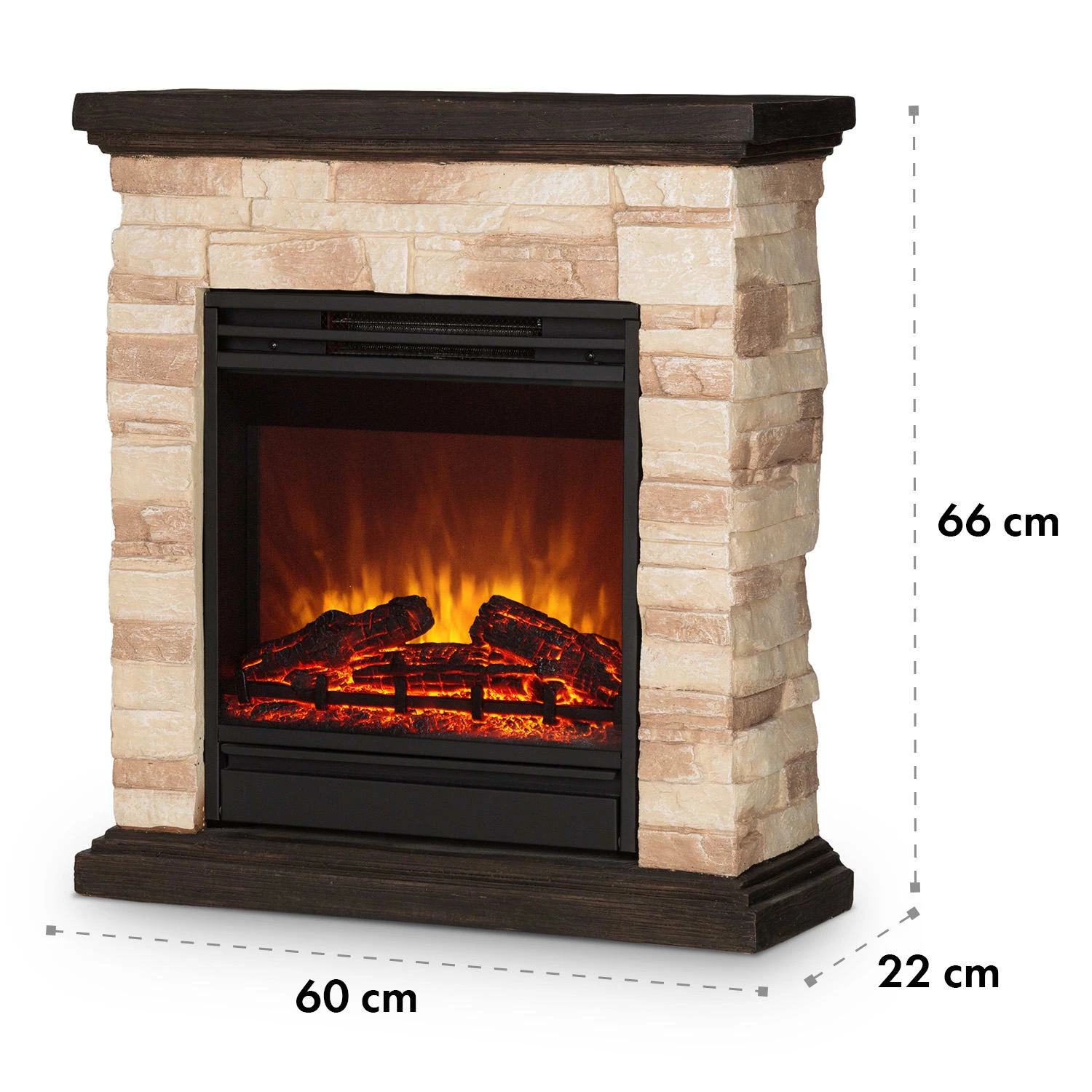 Kaprun Elektrischer Kamin 1800W Steindekor Polystone Fernbedienung 11 Kaprun Elektrischer Kamin 1800W Steindekor Polystone Fernbedienung – Bild 9