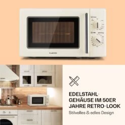 Caroline Mikrowellen-Grill 20 Ltr 700 W / 1000 W Ø 25,5cm Retro 12 Caroline Mikrowellen-Grill 20 Ltr 700 W / 1000 W Ø 25,5cm Retro -Klarstein 10032641 de 0005 logo