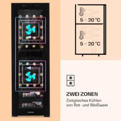 Shiraz 39 Duo Weinkühlschrank 2 Zonen 105l 39 Flaschen -Klarstein 10032661 de 0004 logo