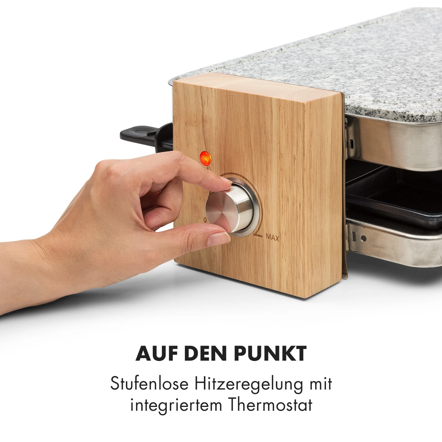 Prime-Rib Raclettegrill 8 Pers. 1500 W Natursteinplatte Edelstahl Holz 7 Prime-Rib Raclettegrill 8 Pers. 1500 W Natursteinplatte Edelstahl Holz – Bild 5
