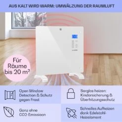Norderney Konvektions-Heizgerät Thermostat Timer 1000W 20m² Weiß 13 Norderney Konvektions-Heizgerät Thermostat Timer 1000W 20m² Weiß -Klarstein 10032788 de 0004 usp