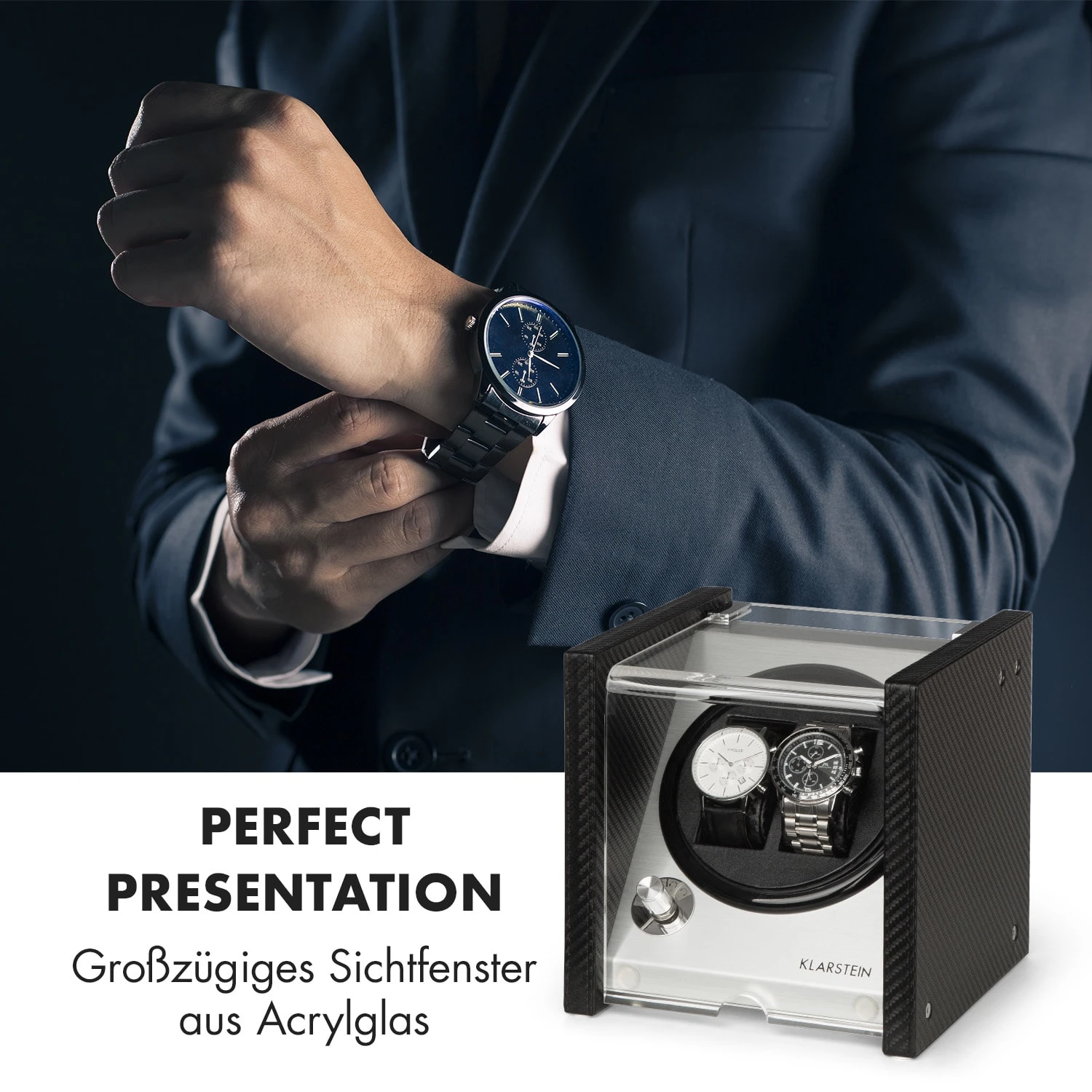 Tokyo 2 Uhrenbeweger, 2 Uhren, 3 Geschwindigkeiten, 4 Modi, Schwarz 4 Tokyo 2 Uhrenbeweger, 2 Uhren, 3 Geschwindigkeiten, 4 Modi, Schwarz – Bild 2