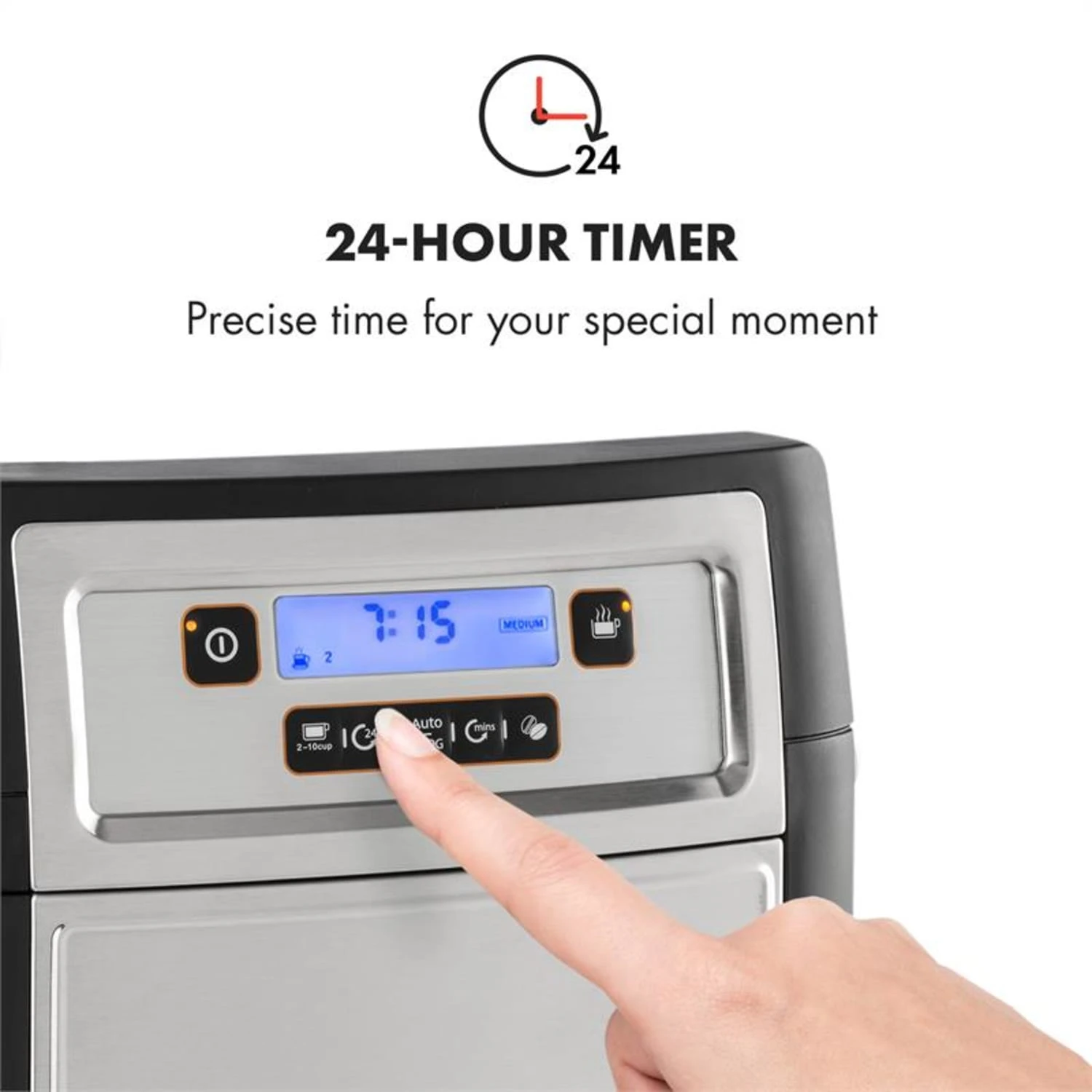 Aromatica II Duo Kaffeemaschine, Integriertes Mahlwerk, 1,25 L Silber 7 Aromatica II Duo Kaffeemaschine, Integriertes Mahlwerk, 1,25 L Silber – Bild 5