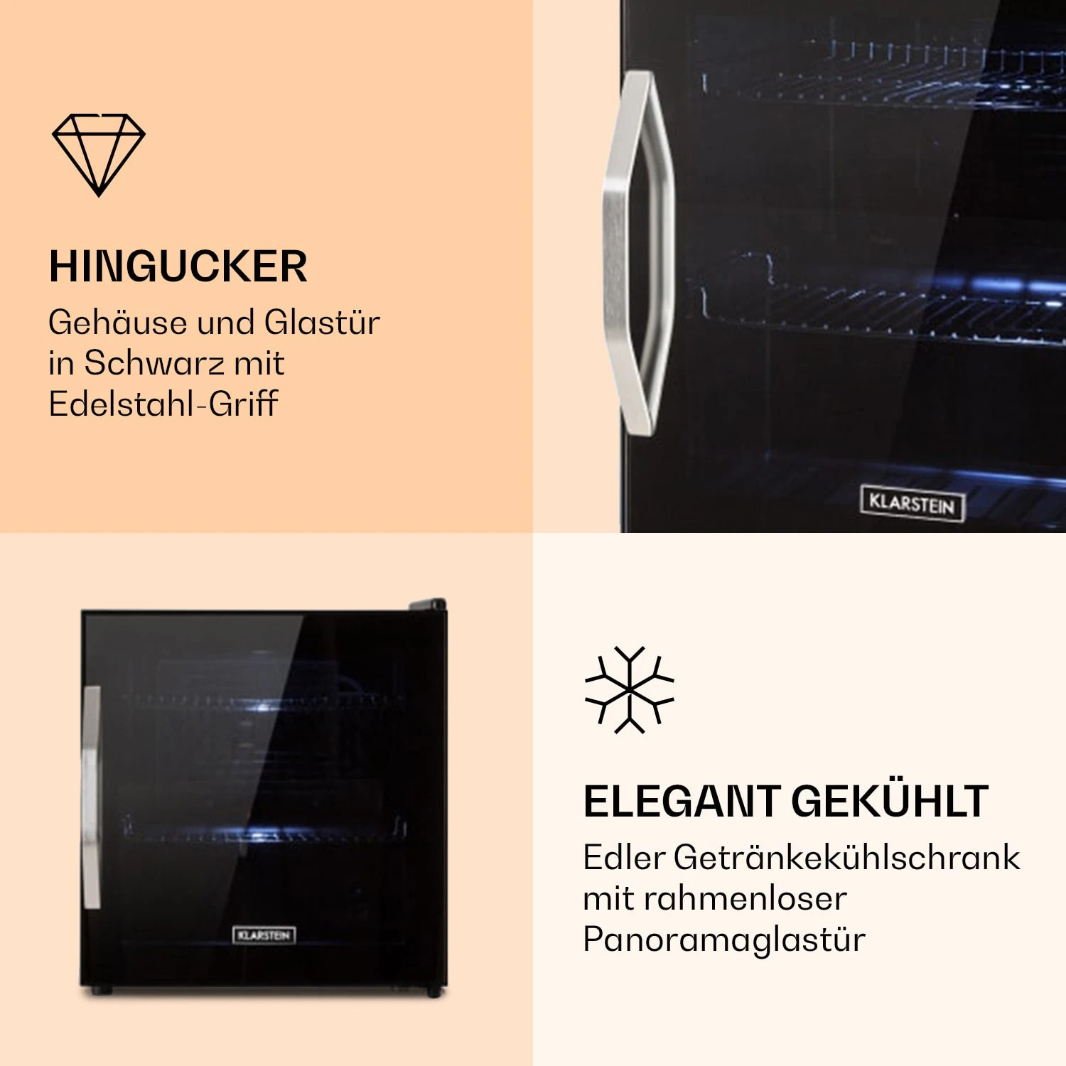 Beersafe L Onyx Kühlschrank 47 Liter 2 Böden Panoramaglastür. 5 Beersafe L Onyx Kühlschrank 47 Liter 2 Böden Panoramaglastür. – Bild 3