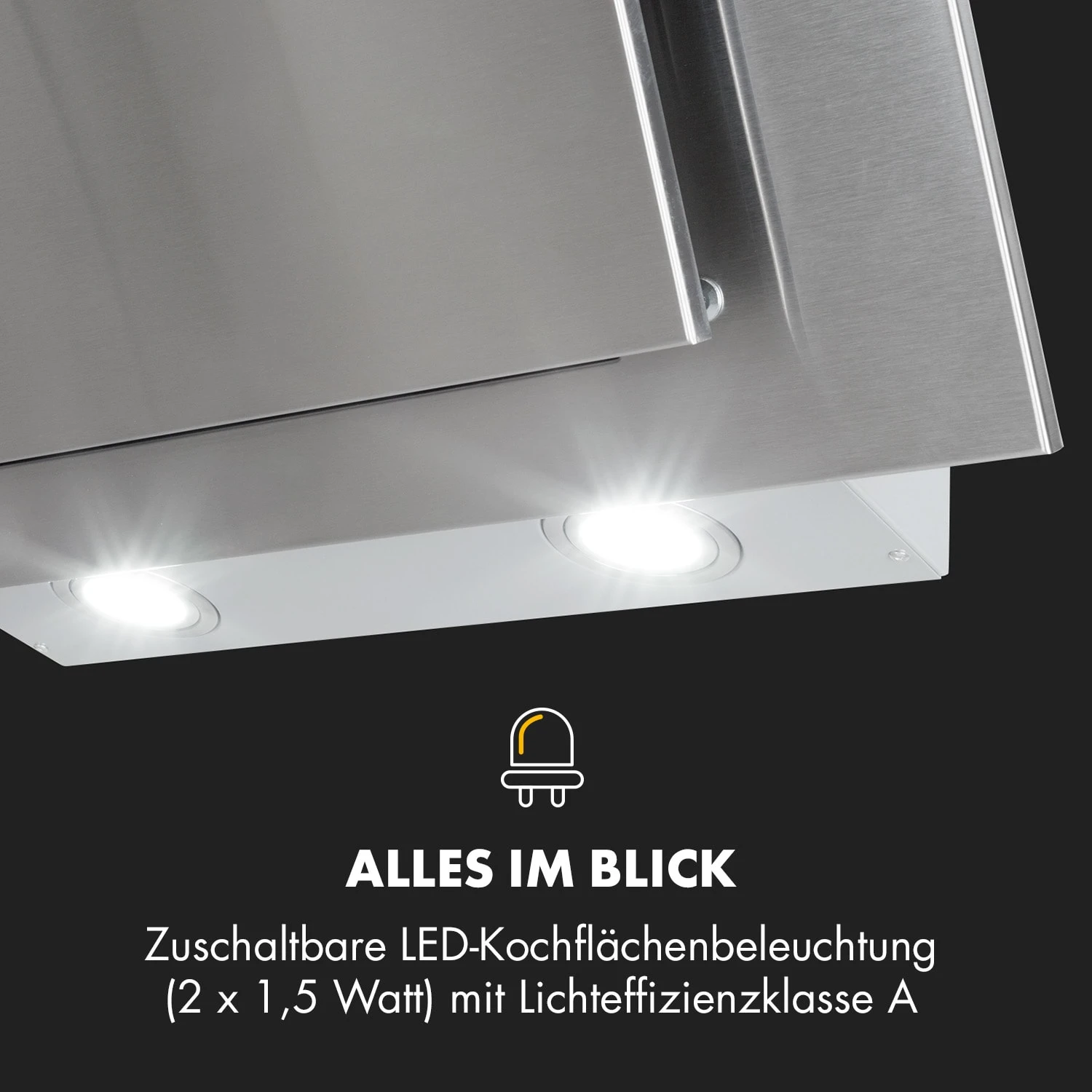 Athena Dunstabzugshaube 60cm Abluft: 350 M³/h LED Edelstahl 9 Athena Dunstabzugshaube 60cm Abluft: 350 M³/h LED Edelstahl – Bild 7