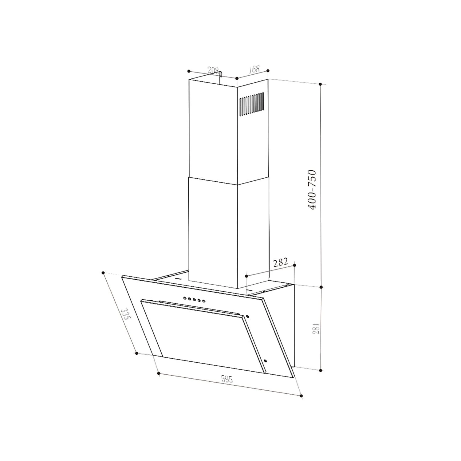 Athena Dunstabzugshaube 60cm Abluft: 350 M³/h LED Edelstahl 12 Athena Dunstabzugshaube 60cm Abluft: 350 M³/h LED Edelstahl – Bild 10