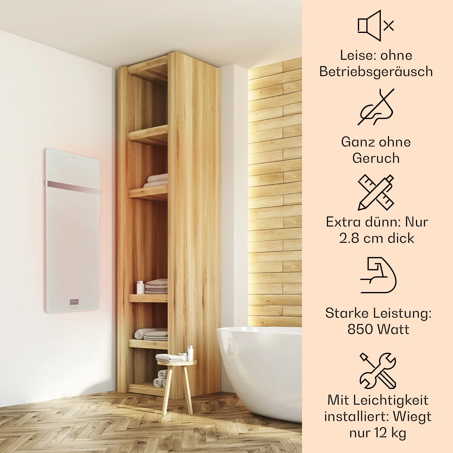 Hot Spot Crystal IR Heizpanel 45x120cm 17m² 850W 5-40°C LED IP24 4 Hot Spot Crystal IR Heizpanel 45x120cm 17m² 850W 5-40°C LED IP24 – Bild 2