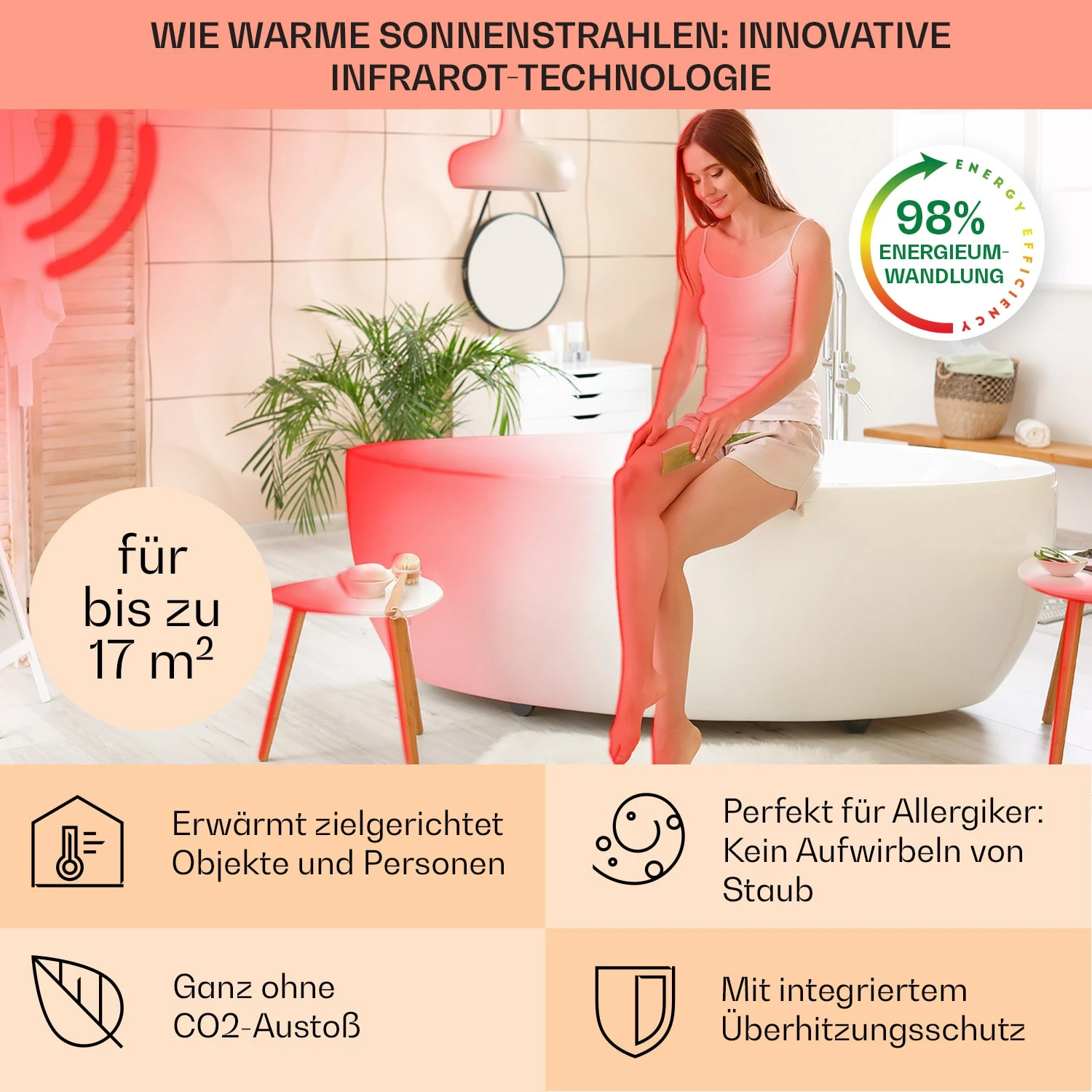 Hot Spot Crystal IR Heizpanel 45x120cm 17m² 850W 5-40°C LED IP24 6 Hot Spot Crystal IR Heizpanel 45x120cm 17m² 850W 5-40°C LED IP24 – Bild 4