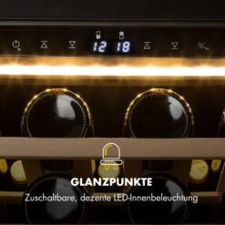 Barossa 77 Duo Weinkühlschrank 2 Zonen 191 L 77 Fl. Touch LED Schwarz 19 Barossa 77 Duo Weinkühlschrank 2 Zonen 191 L 77 Fl. Touch LED Schwarz -Klarstein 10032963 de 0008 logo
