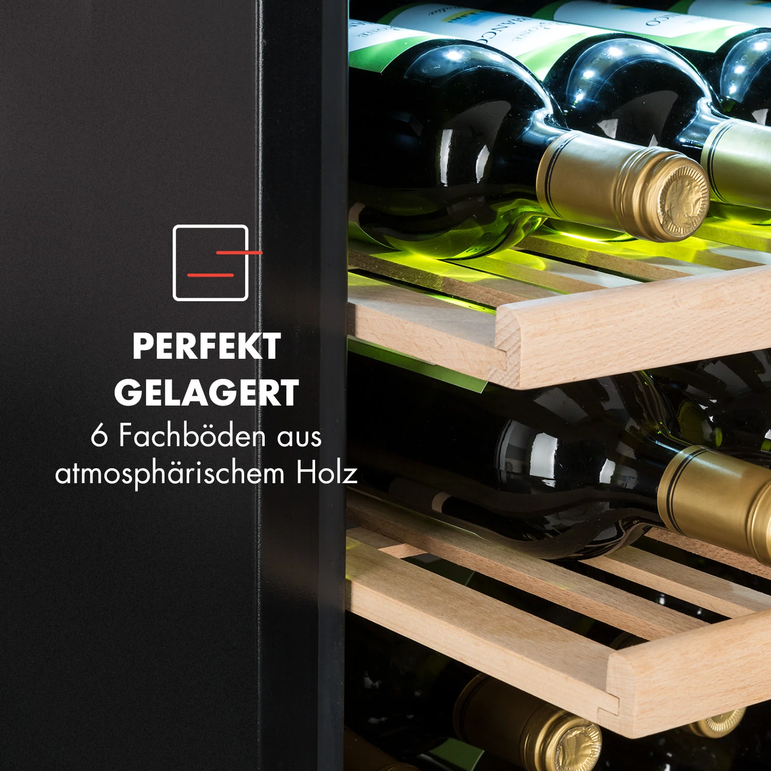 Vinsider 41 Built-in Duo Onyx Einbau-Weinkühlschrank 41 Fl 2 Zonen 6 Vinsider 41 Built-in Duo Onyx Einbau-Weinkühlschrank 41 Fl 2 Zonen – Bild 4