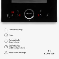 Delicatessa Slim Domino Induktionskochfeld 3500W Timer Schwarz -Klarstein 10033015 de 0006 usp