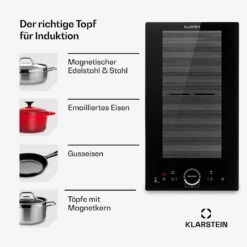Delicatessa Slim Domino Induktionskochfeld 3500W Timer Schwarz -Klarstein 10033015 de 0008 usp