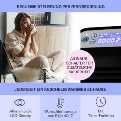 Hot Spot Slimcurve Heizgerät 80x40cm 40m² 2000W 5-40°C LED IP24 11 Hot Spot Slimcurve Heizgerät 80x40cm 40m² 2000W 5-40°C LED IP24 -Klarstein 10033017 de 0003 usp
