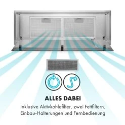 High Line Deckenhaube 90cm 410 M3/h 75W 3 Stufen Fernbedienung Schwarz -Klarstein 10033054 de 0009 logo