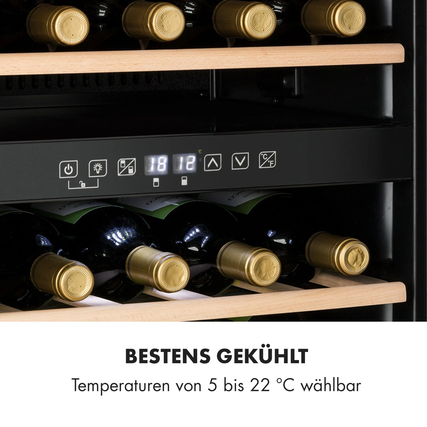 Vinamour 29 Duo Weinkühlschrank 2 Zonen 80L/29 Flaschen 5-22°C Touch 7 Vinamour 29 Duo Weinkühlschrank 2 Zonen 80L/29 Flaschen 5-22°C Touch – Bild 5