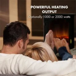 Graz Elektrischer Kamin 1000/2000W Thermostat PanoramaView -Klarstein 10033094 yy 0003 logo Electric Fireplace Black YH20