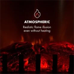 Graz Elektrischer Kamin 1000/2000W Thermostat PanoramaView -Klarstein 10033094 yy 0005 logo Electric Fireplace Black YH20