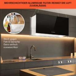 Kronleuchter L Inselabzugshaube 60cm Abluft: 590m³/h LED Touch Glas 16 Kronleuchter L Inselabzugshaube 60cm Abluft: 590m³/h LED Touch Glas -Klarstein 10033106 de 0006 usp