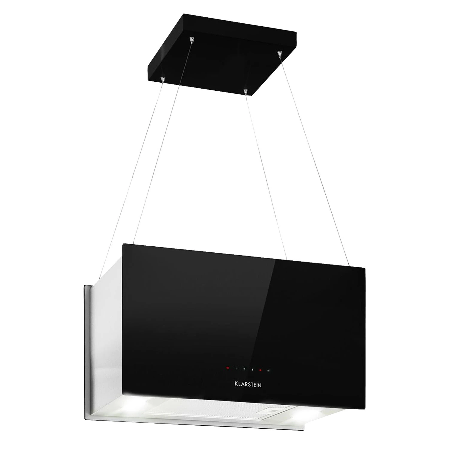 Kronleuchter L Inselabzugshaube 60cm Abluft: 590m³/h LED Touch Glas 3 Kronleuchter L Inselabzugshaube 60cm Abluft: 590m³/h LED Touch Glas