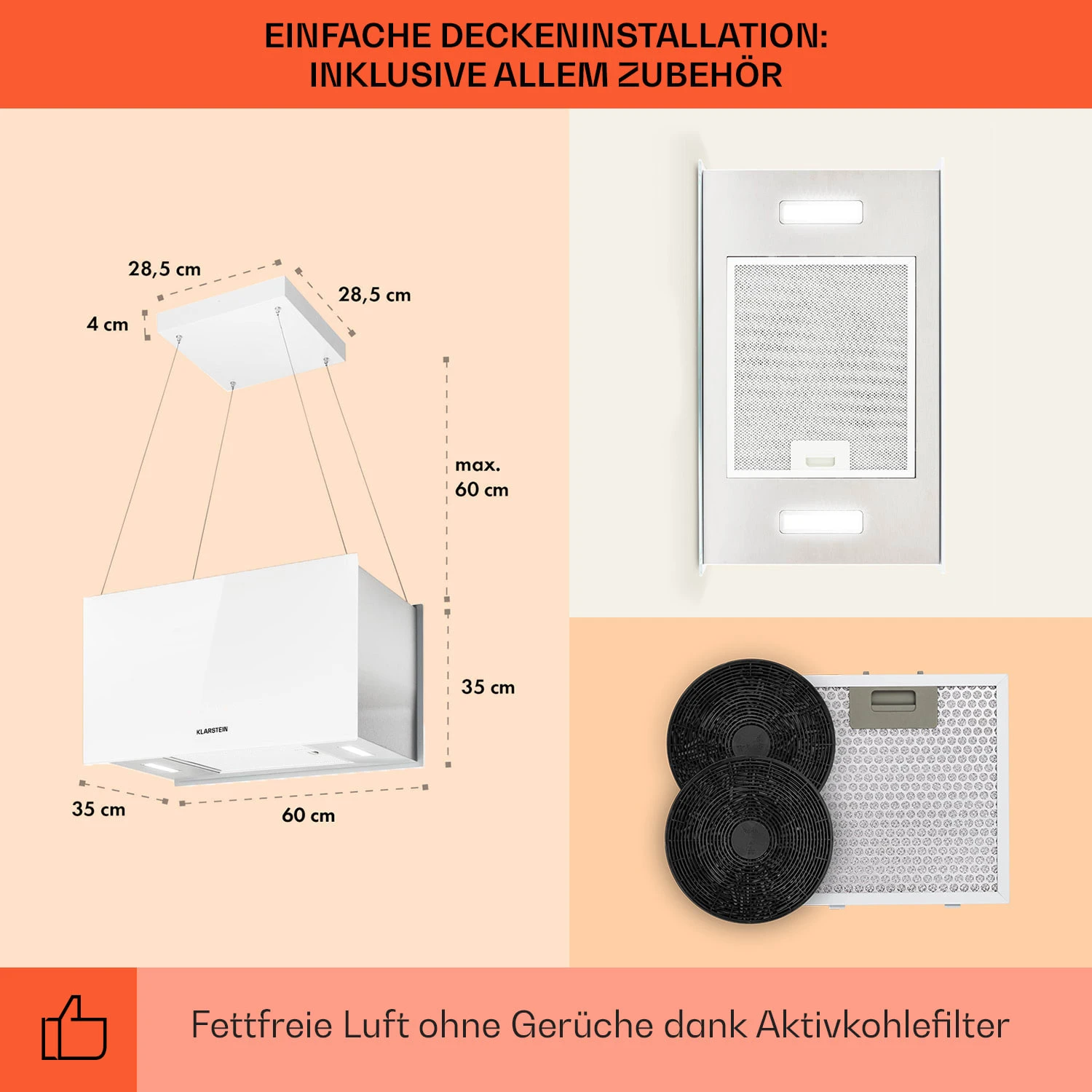 Kronleuchter L Inselabzugshaube 60cm Abluft: 590m³/h LED Touch Glas Weiß 6 Kronleuchter L Inselabzugshaube 60cm Abluft: 590m³/h LED Touch Glas Weiß – Bild 5