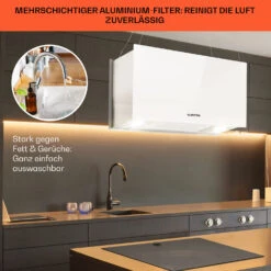 Kronleuchter L Inselabzugshaube 60cm Abluft: 590m³/h LED Touch Glas Weiß 15 Kronleuchter L Inselabzugshaube 60cm Abluft: 590m³/h LED Touch Glas Weiß -Klarstein 10033107 de 0006 usp